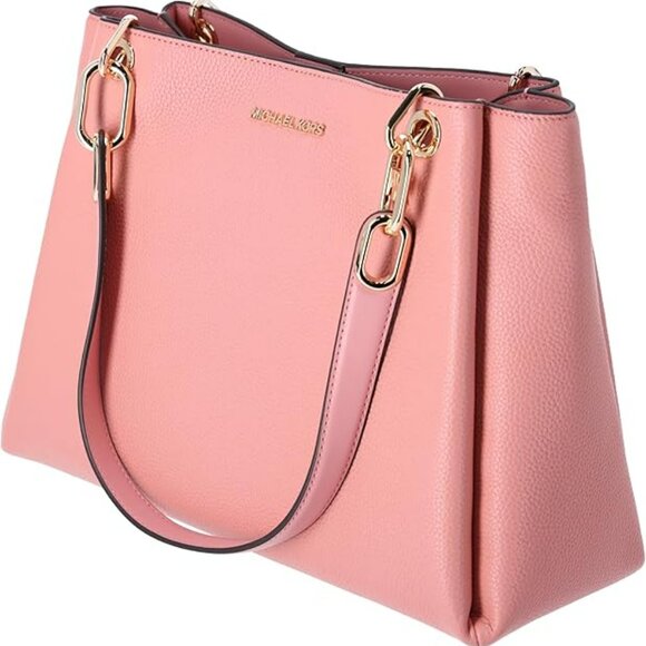 Michael Kors Handbag Trisha Large Pebbled Leather Shoulder Bag Primrose New Tags - Picture 2 of 13